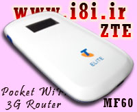 ZTE mf60-Pocket 3G WiFi Router-HSPA+ 3.75G-21 Mbps data-مودم جيبي همراه واي فاي دار ZTE مدل mf60، با قطعات اصلي