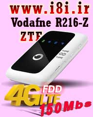 مودم جيبي ايرانسل ZTE Vodafne R216-Z با سيمكارت داخلي و پشتيباني از همه اپراتور هاي نسل سوم و چهارم ايرانسل و رايتل و همراه اول